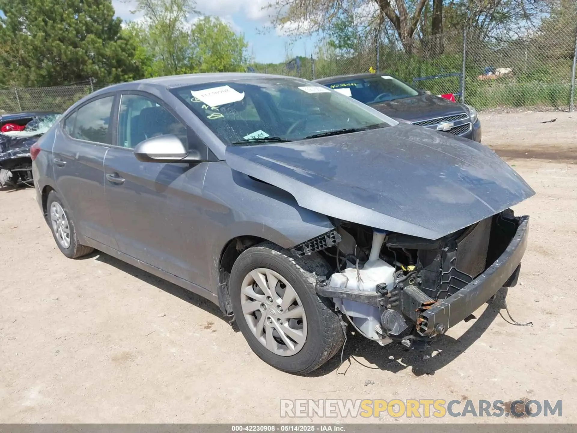 1 Photograph of a damaged car KMHD74LF8KU868713 HYUNDAI ELANTRA 2019