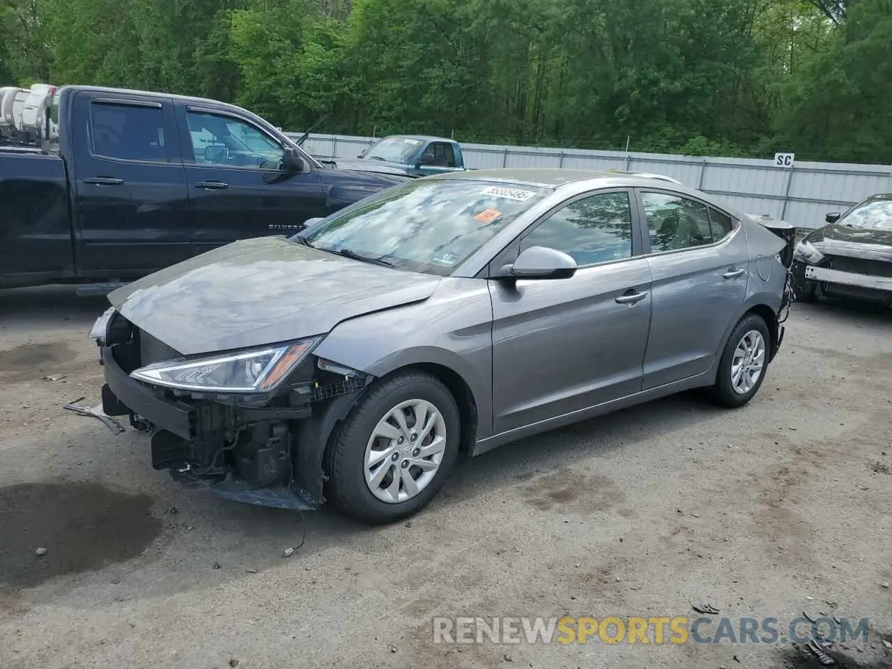 1 Photograph of a damaged car KMHD74LF9KU812022 HYUNDAI ELANTRA 2019