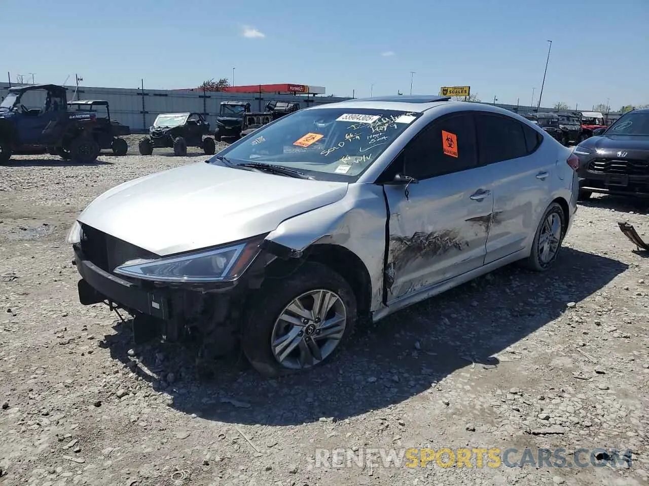 1 Photograph of a damaged car KMHD84LF0KU814819 HYUNDAI ELANTRA 2019