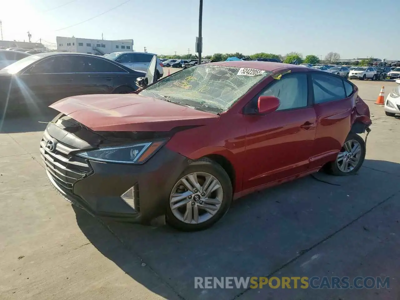1 Photograph of a damaged car KMHD84LF2KU773593 HYUNDAI ELANTRA 2019