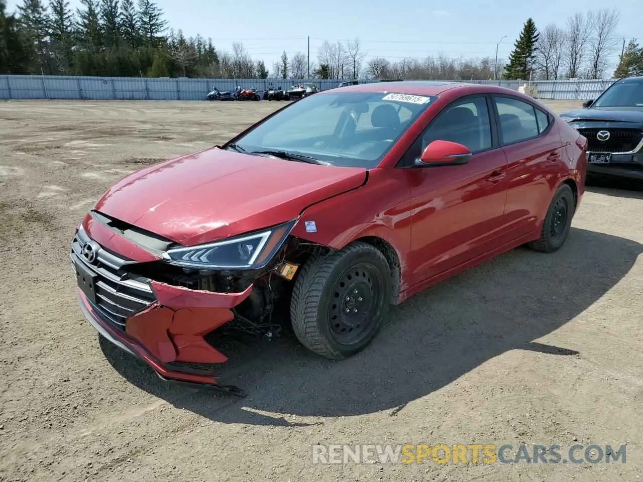 1 Photograph of a damaged car KMHD84LF2KU874715 HYUNDAI ELANTRA 2019