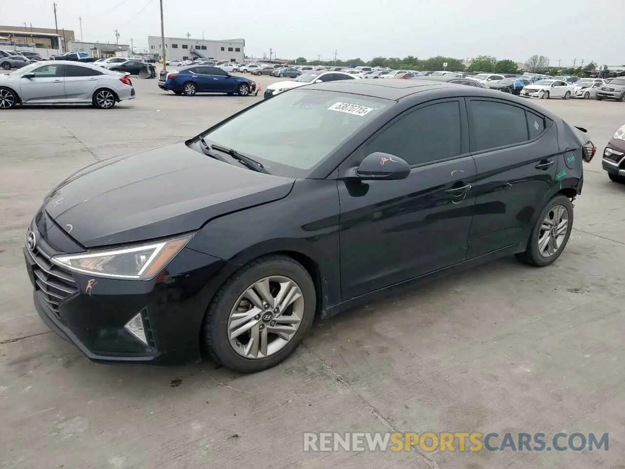 1 Photograph of a damaged car KMHD84LF3KU784134 HYUNDAI ELANTRA 2019