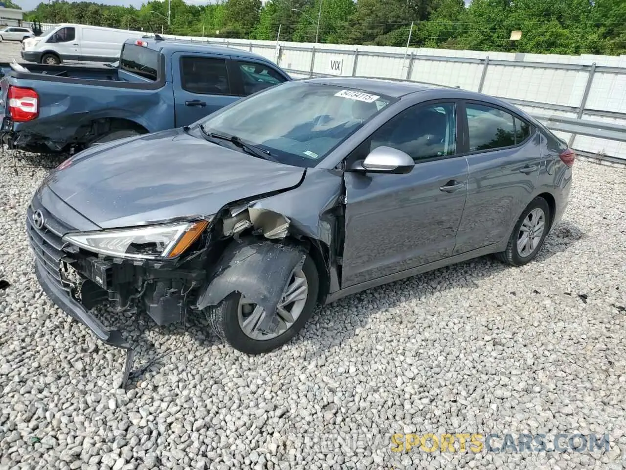 1 Photograph of a damaged car KMHD84LF3KU845921 HYUNDAI ELANTRA 2019