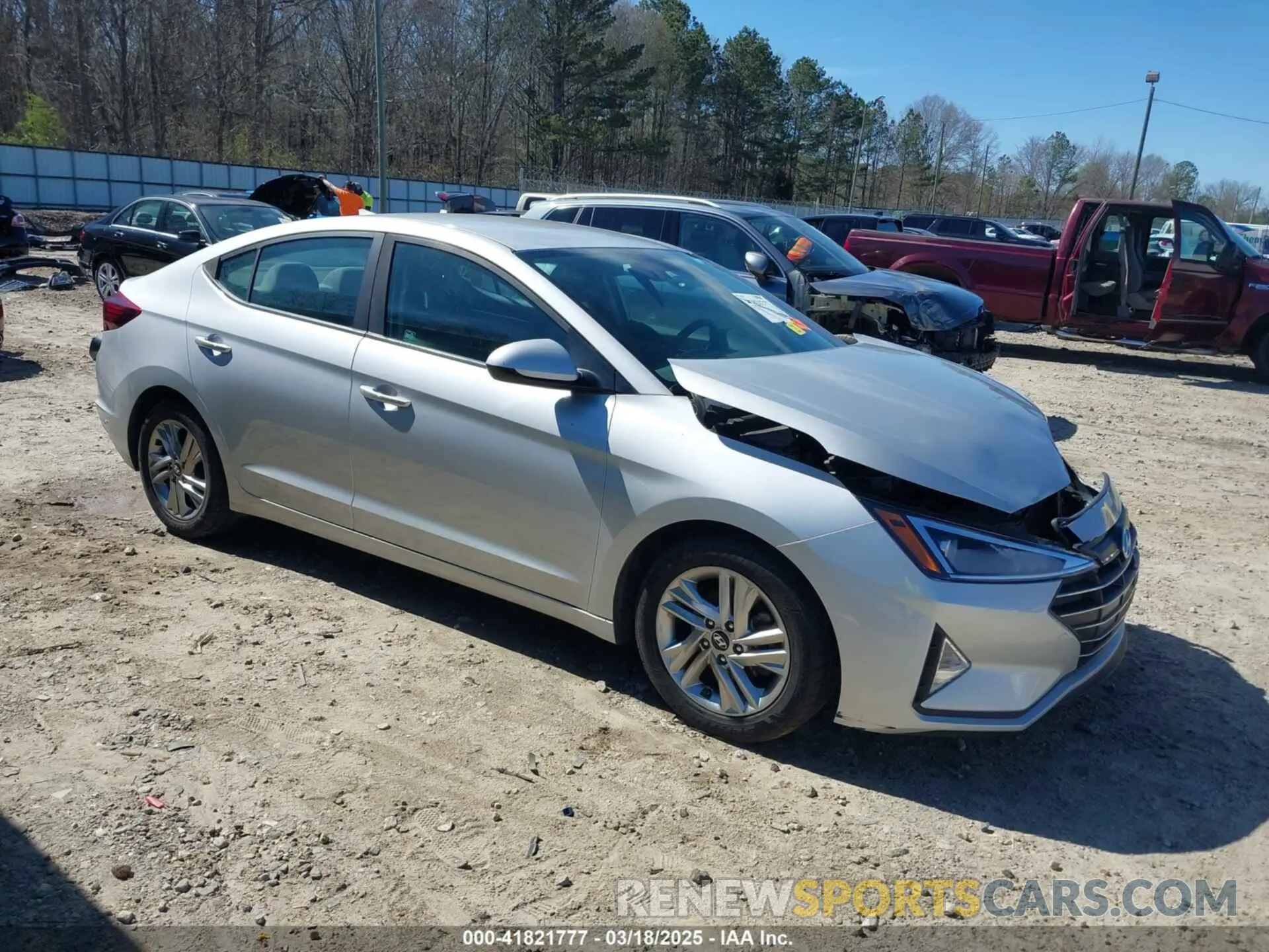 1 Photograph of a damaged car KMHD84LF4KU743494 HYUNDAI ELANTRA 2019