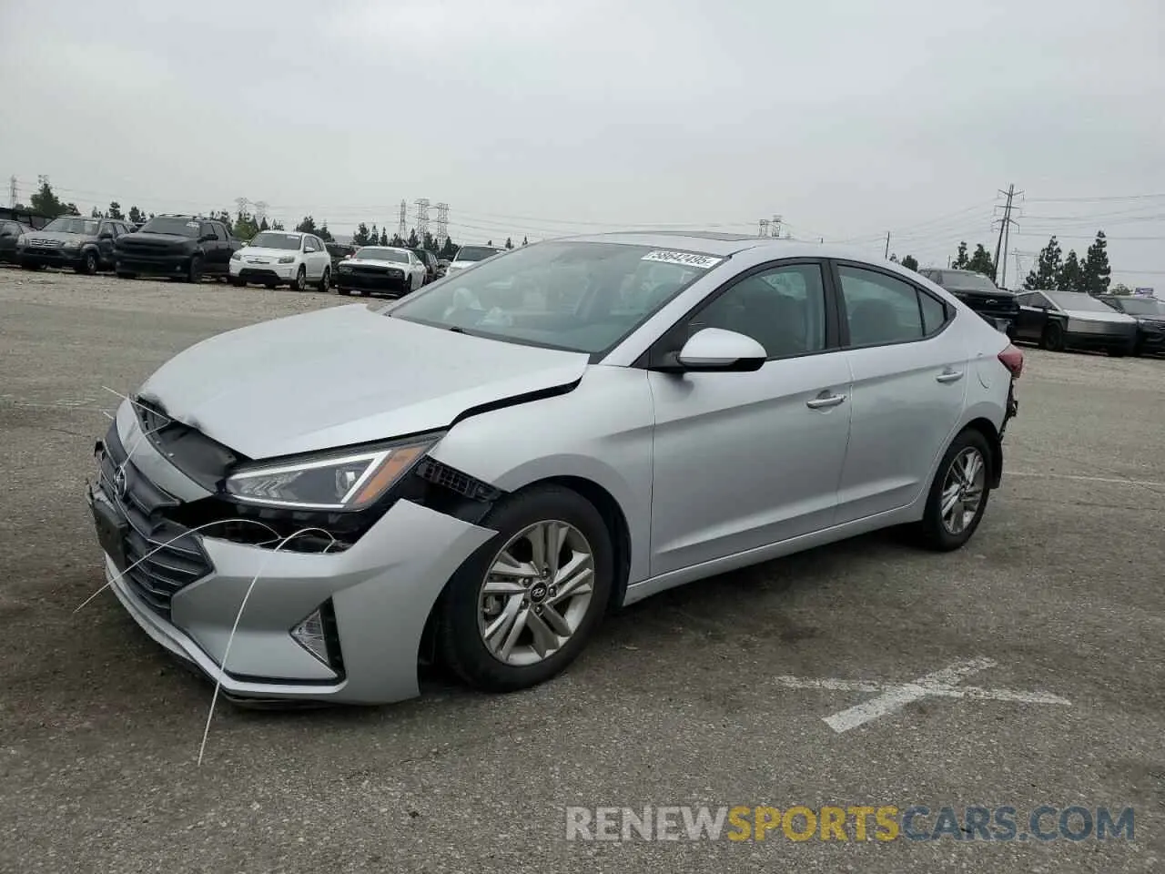 1 Photograph of a damaged car KMHD84LF4KU846558 HYUNDAI ELANTRA 2019