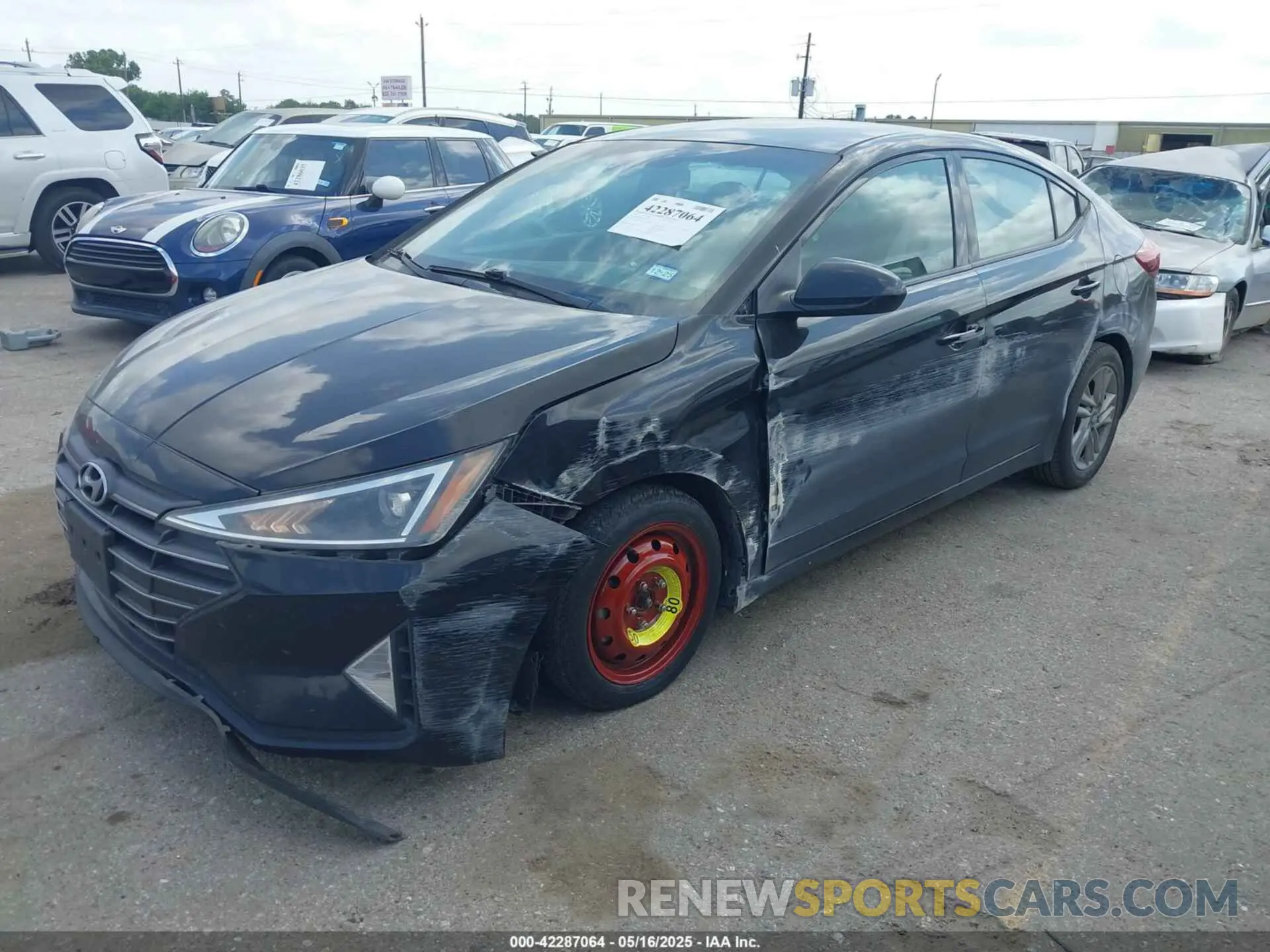 2 Photograph of a damaged car KMHD84LF5KU786869 HYUNDAI ELANTRA 2019