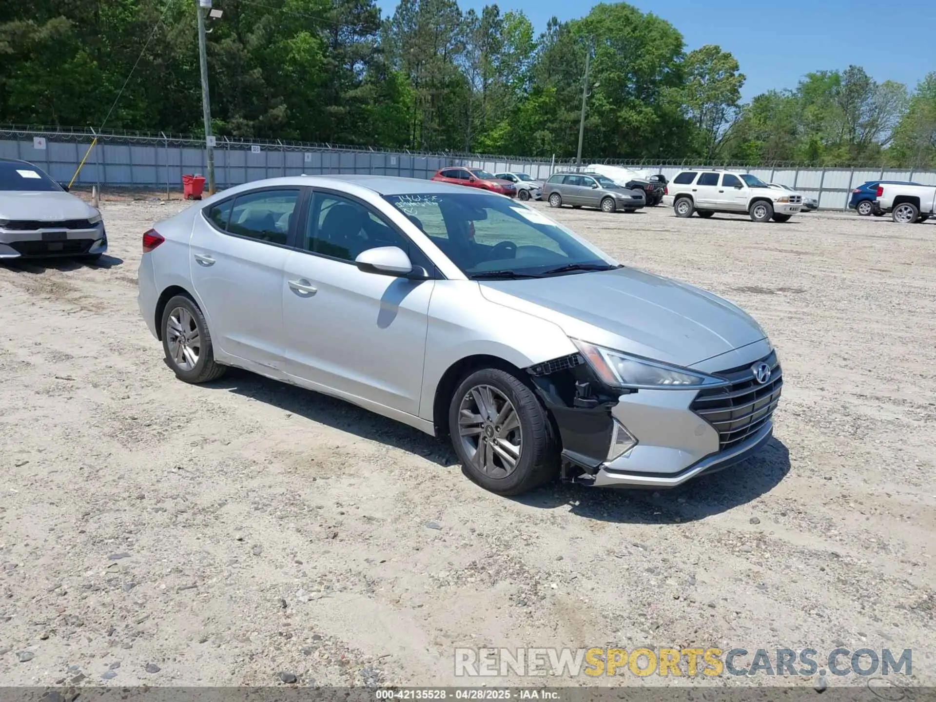 1 Photograph of a damaged car KMHD84LF6KU746655 HYUNDAI ELANTRA 2019