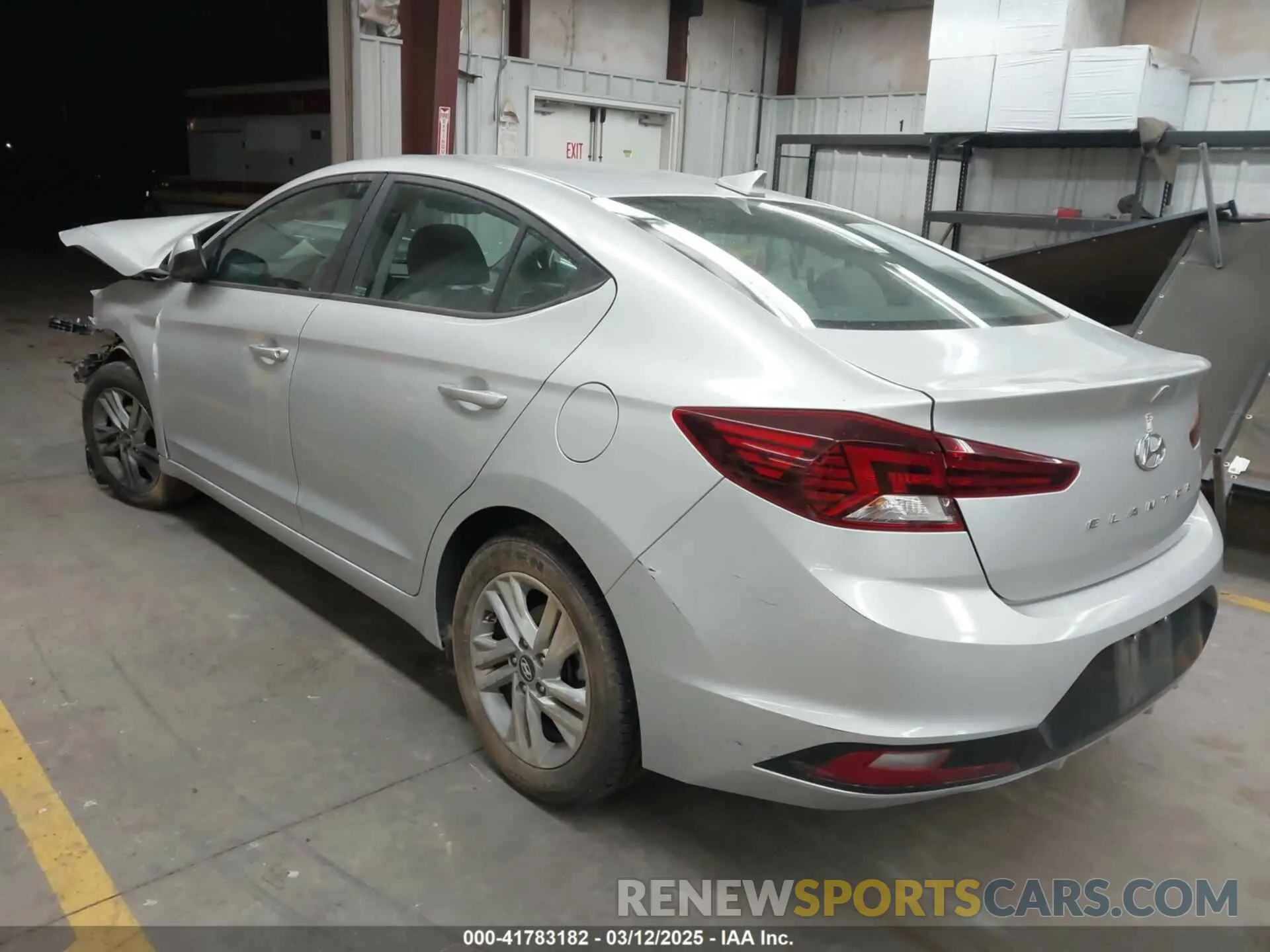 3 Photograph of a damaged car KMHD84LF6KU769398 HYUNDAI ELANTRA 2019