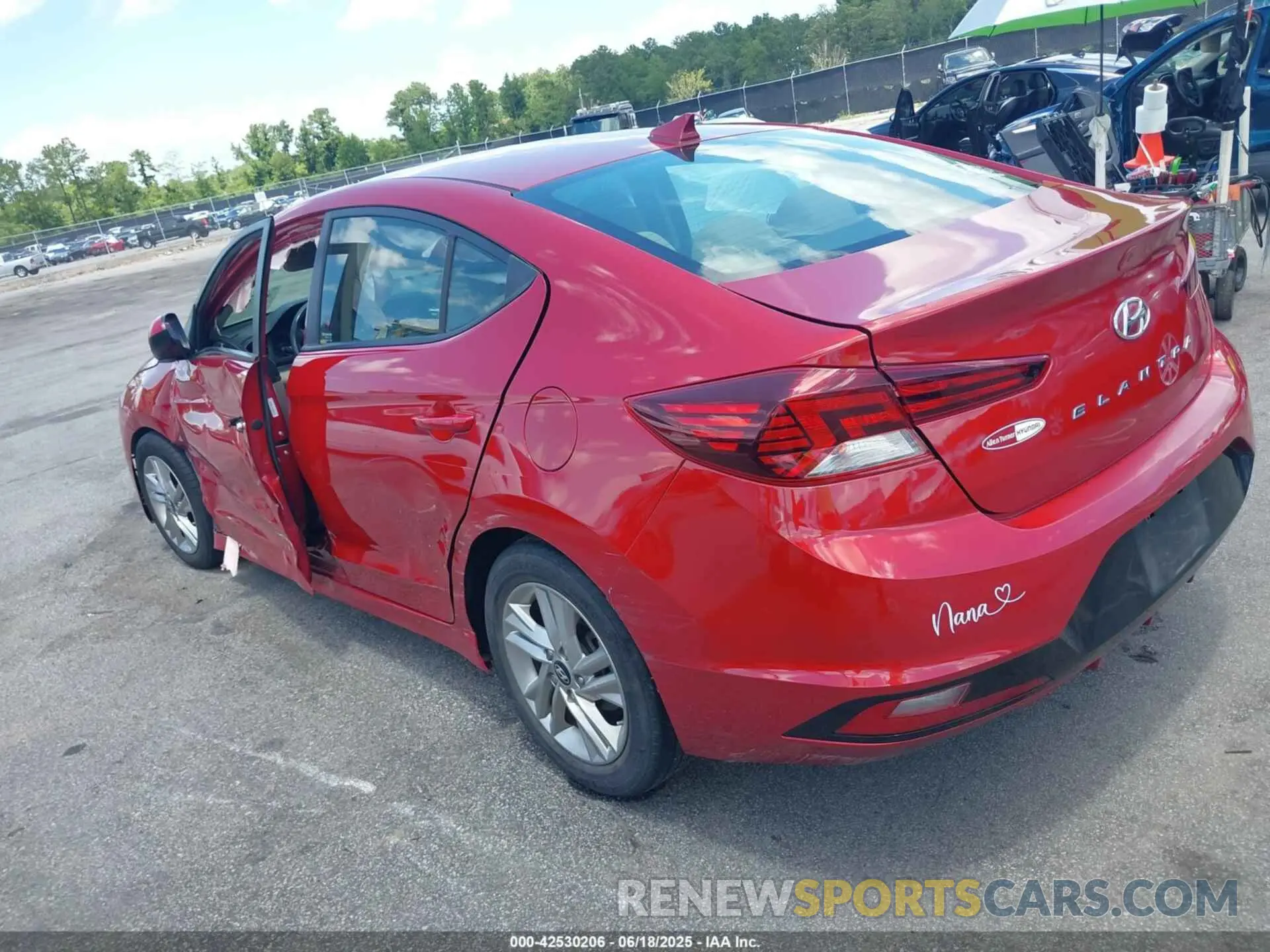 3 Photograph of a damaged car KMHD84LF6KU806742 HYUNDAI ELANTRA 2019