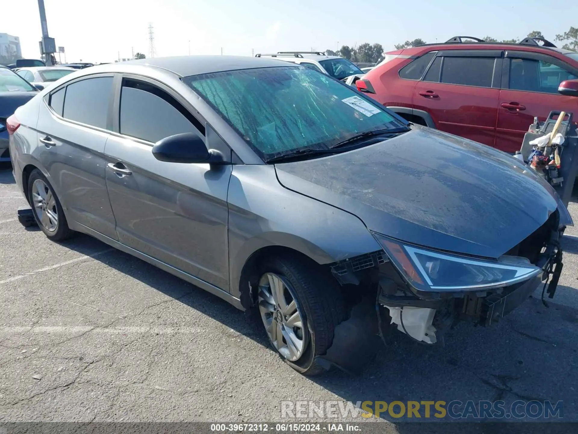 1 Photograph of a damaged car KMHD84LF6KU814856 HYUNDAI ELANTRA 2019