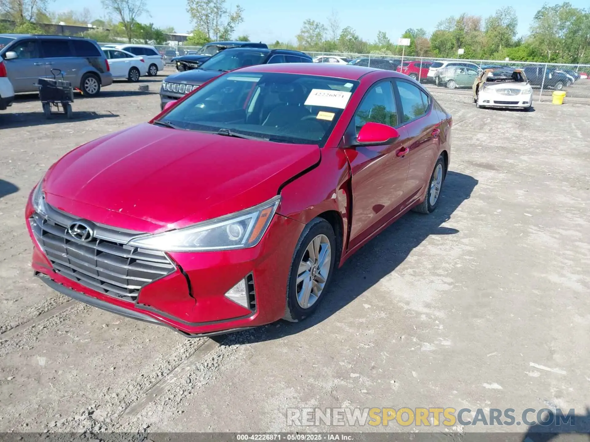 2 Photograph of a damaged car KMHD84LF7KU744526 HYUNDAI ELANTRA 2019