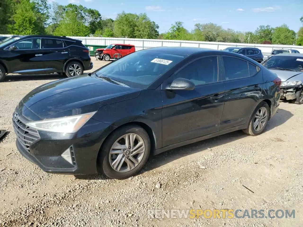 1 Photograph of a damaged car KMHD84LFXKU783949 HYUNDAI ELANTRA 2019