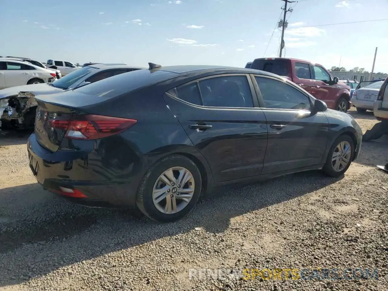 3 Photograph of a damaged car KMHD84LFXKU783949 HYUNDAI ELANTRA 2019
