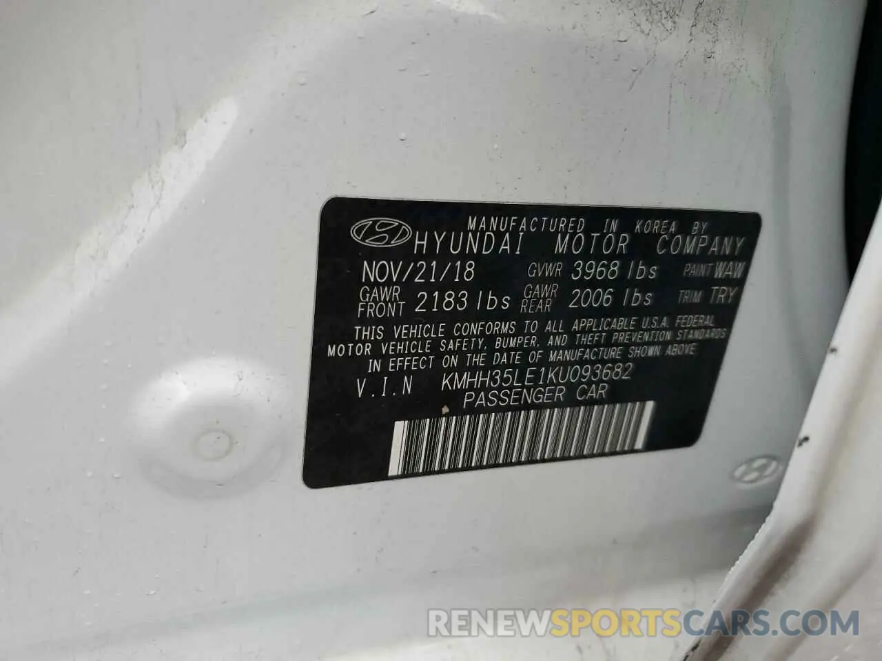 14 Photograph of a damaged car KMHH35LE1KU093682 HYUNDAI ELANTRA 2019