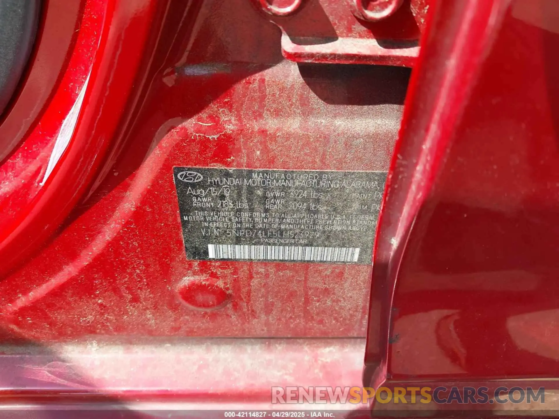 9 Photograph of a damaged car 5NPD74LF5LH523929 HYUNDAI ELANTRA 2020