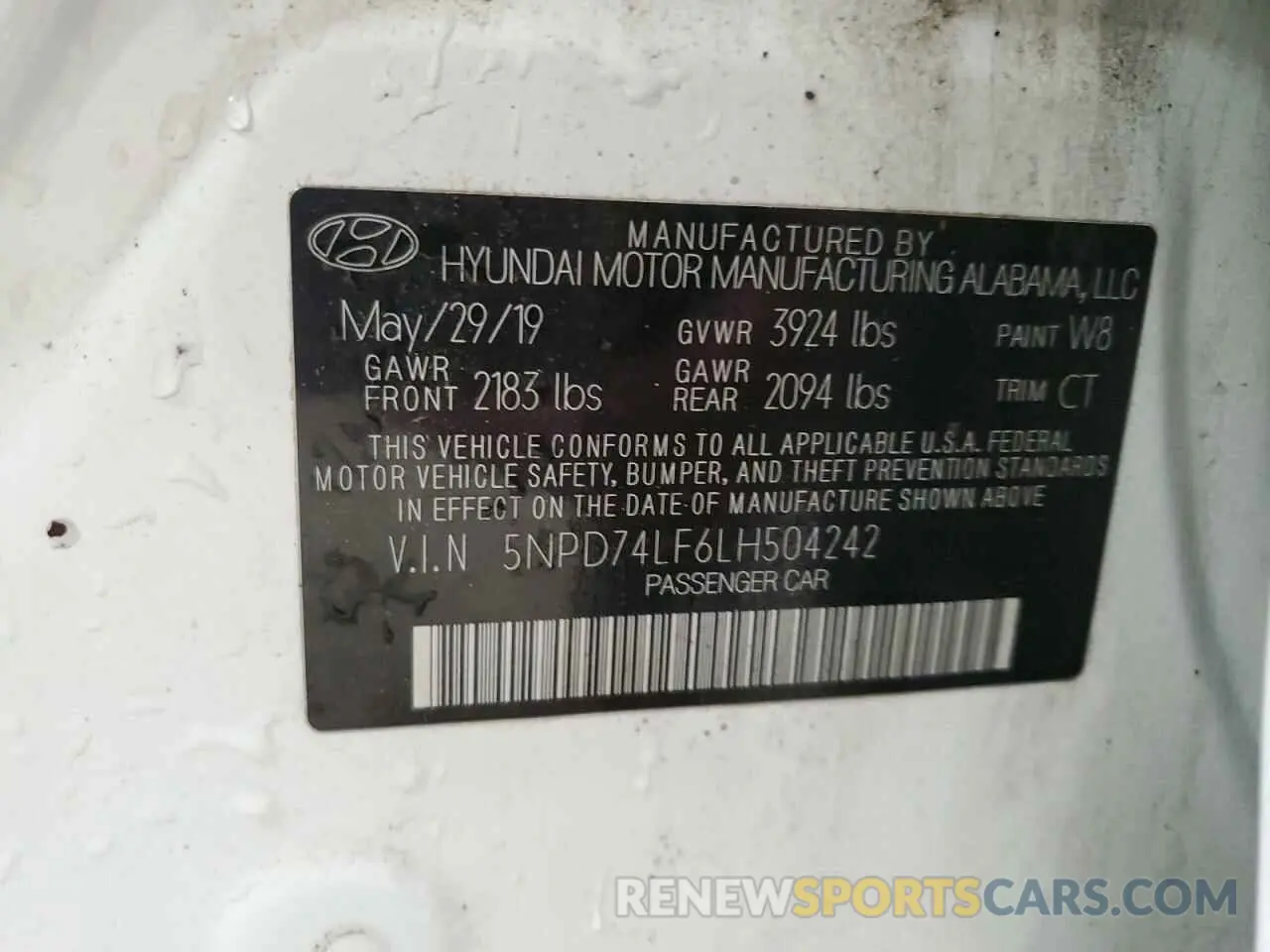 13 Photograph of a damaged car 5NPD74LF6LH504242 HYUNDAI ELANTRA 2020