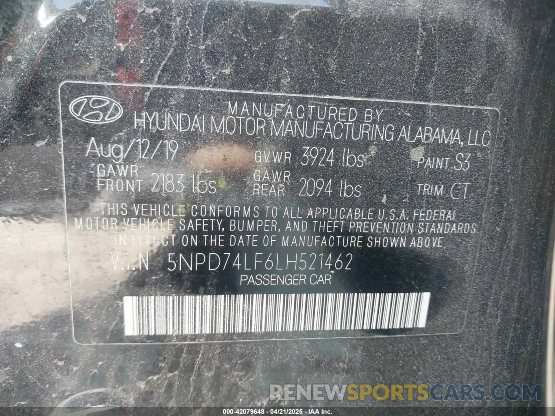 9 Photograph of a damaged car 5NPD74LF6LH521462 HYUNDAI ELANTRA 2020