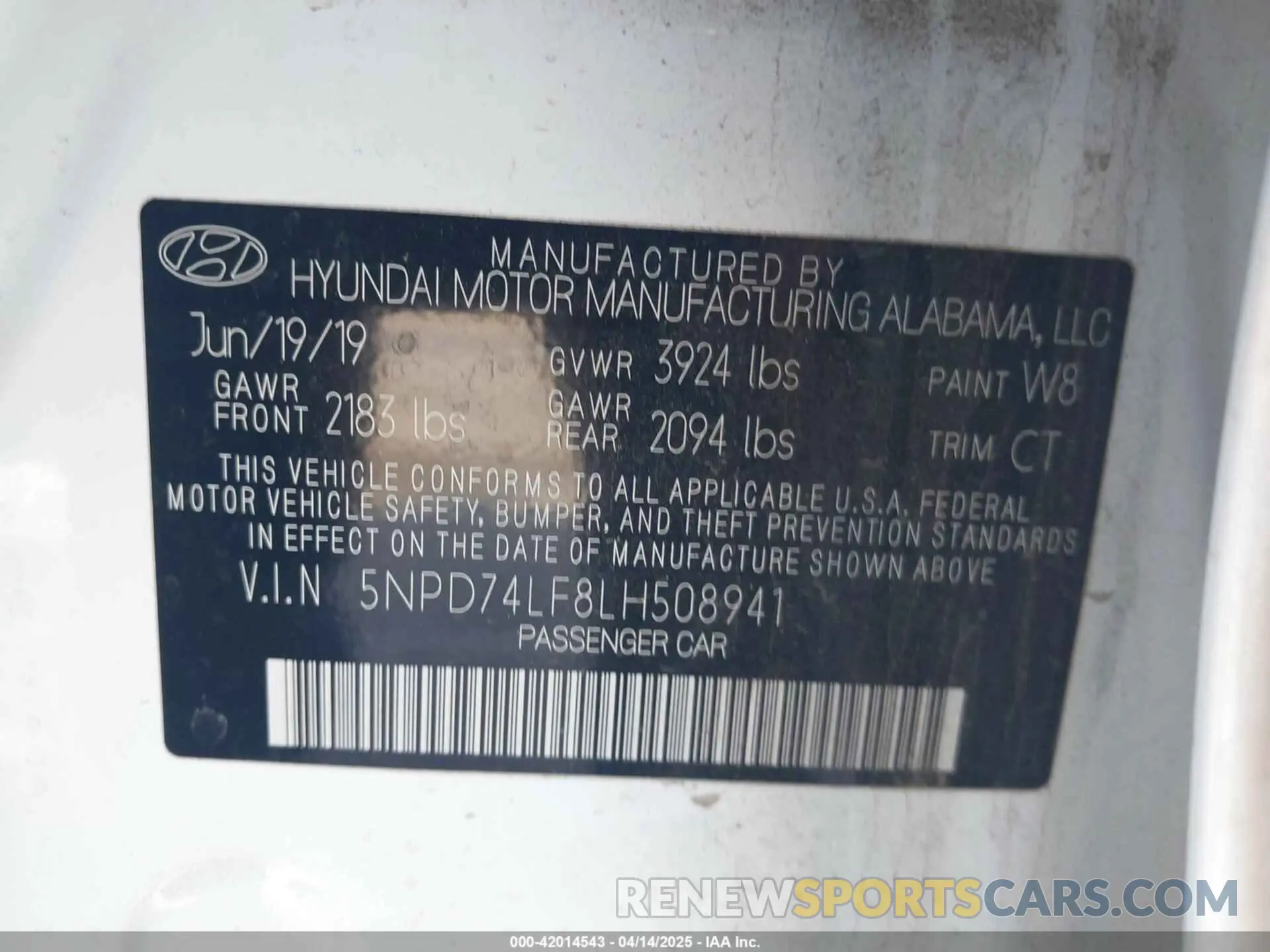 9 Photograph of a damaged car 5NPD74LF8LH508941 HYUNDAI ELANTRA 2020