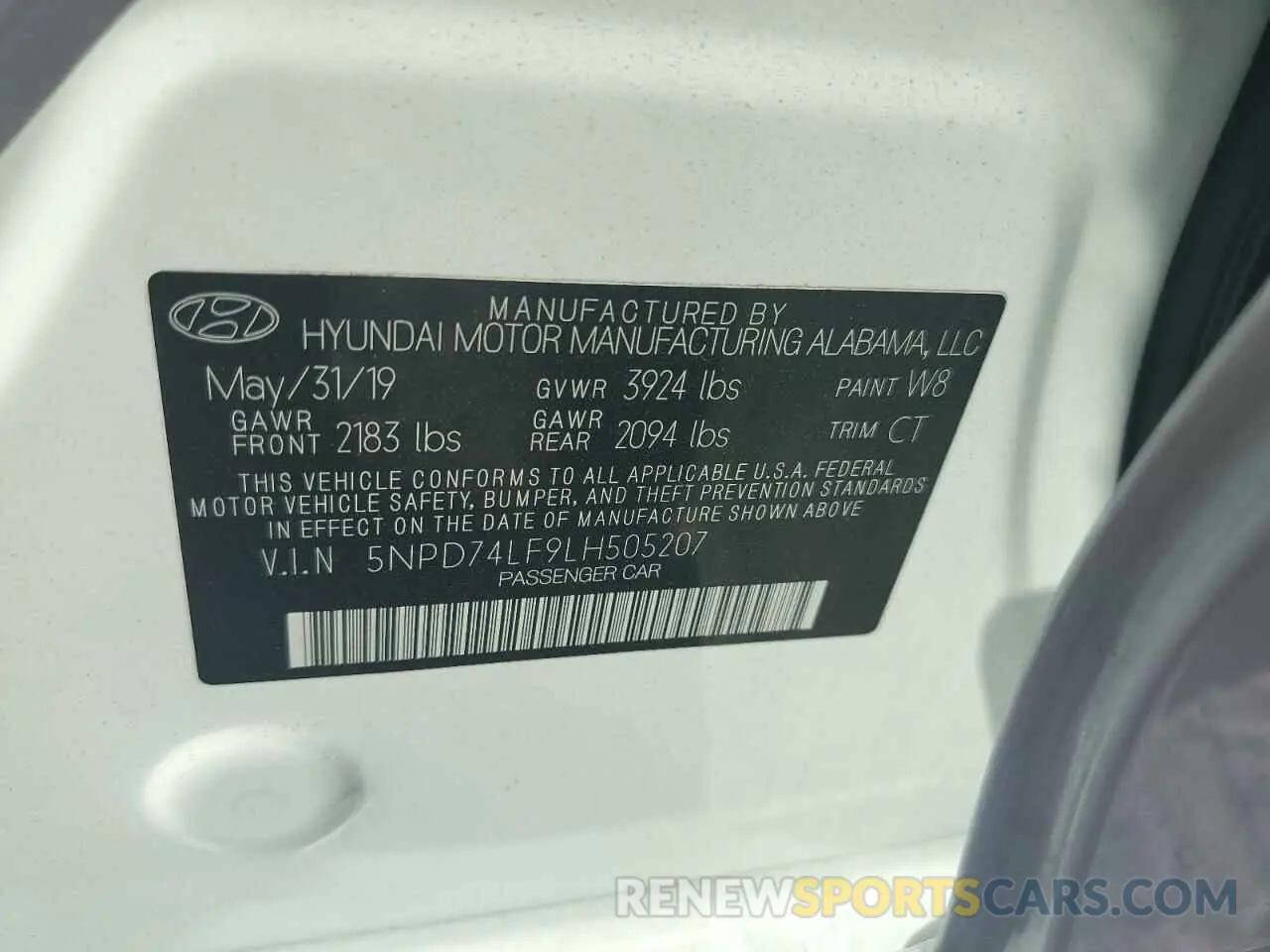 13 Photograph of a damaged car 5NPD74LF9LH505207 HYUNDAI ELANTRA 2020