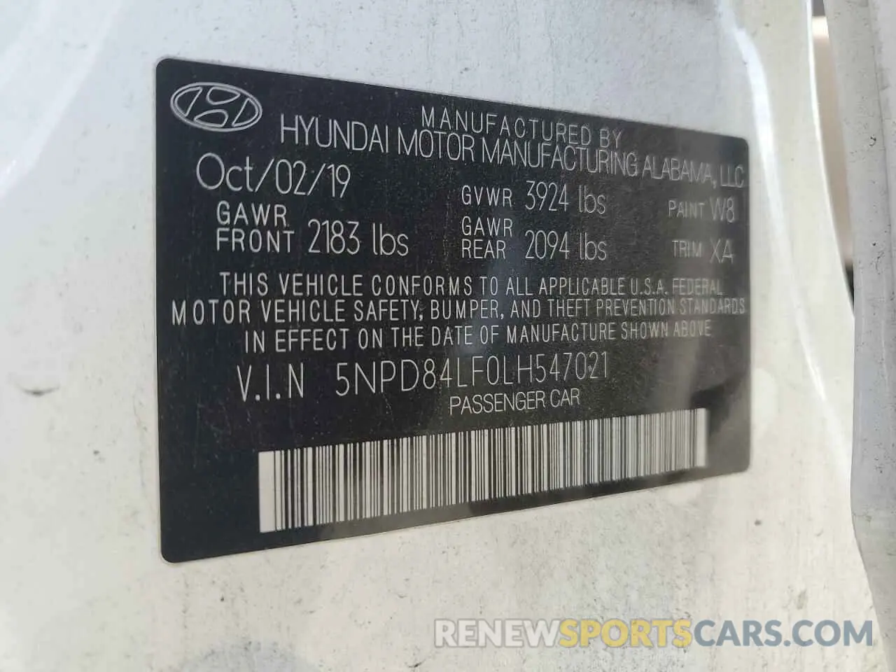 14 Photograph of a damaged car 5NPD84LF0LH547021 HYUNDAI ELANTRA 2020