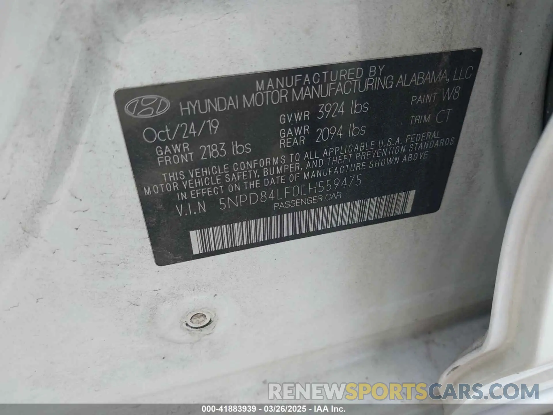 9 Photograph of a damaged car 5NPD84LF0LH559475 HYUNDAI ELANTRA 2020