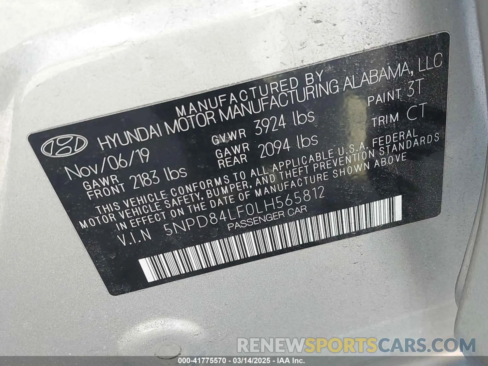 9 Photograph of a damaged car 5NPD84LF0LH565812 HYUNDAI ELANTRA 2020