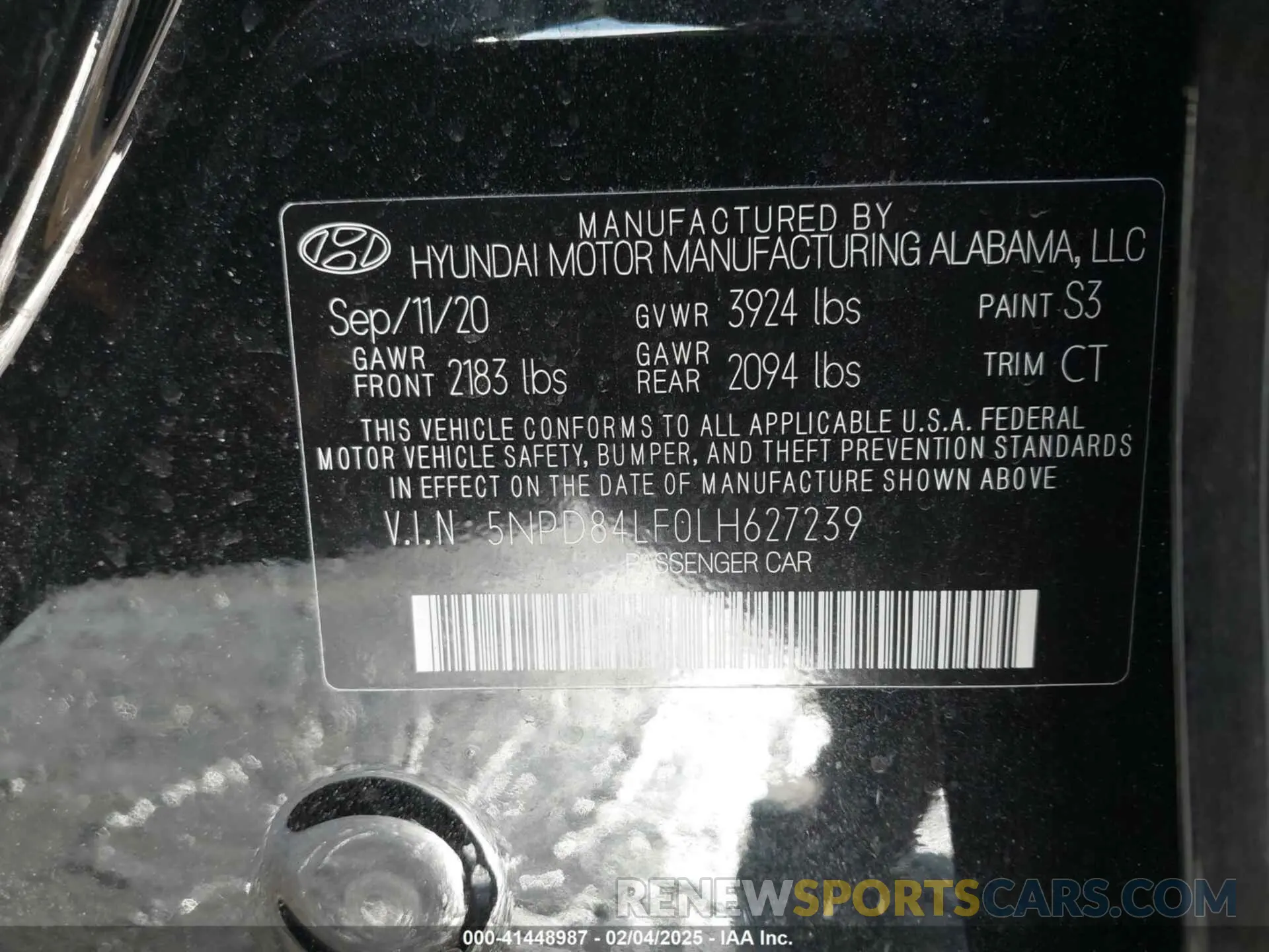 9 Photograph of a damaged car 5NPD84LF0LH627239 HYUNDAI ELANTRA 2020