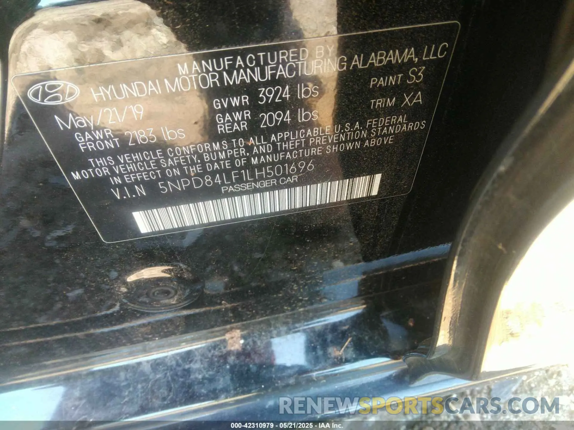 9 Photograph of a damaged car 5NPD84LF1LH501696 HYUNDAI ELANTRA 2020