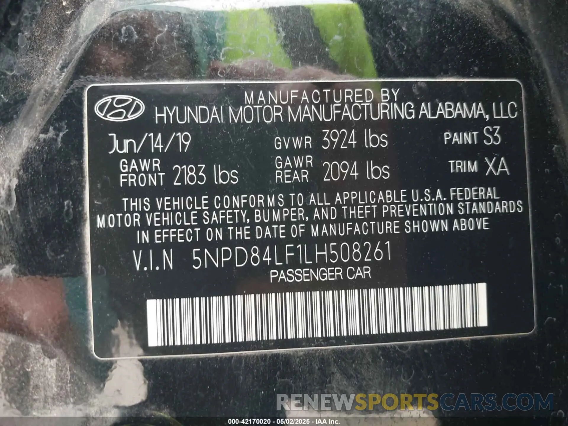 9 Photograph of a damaged car 5NPD84LF1LH508261 HYUNDAI ELANTRA 2020