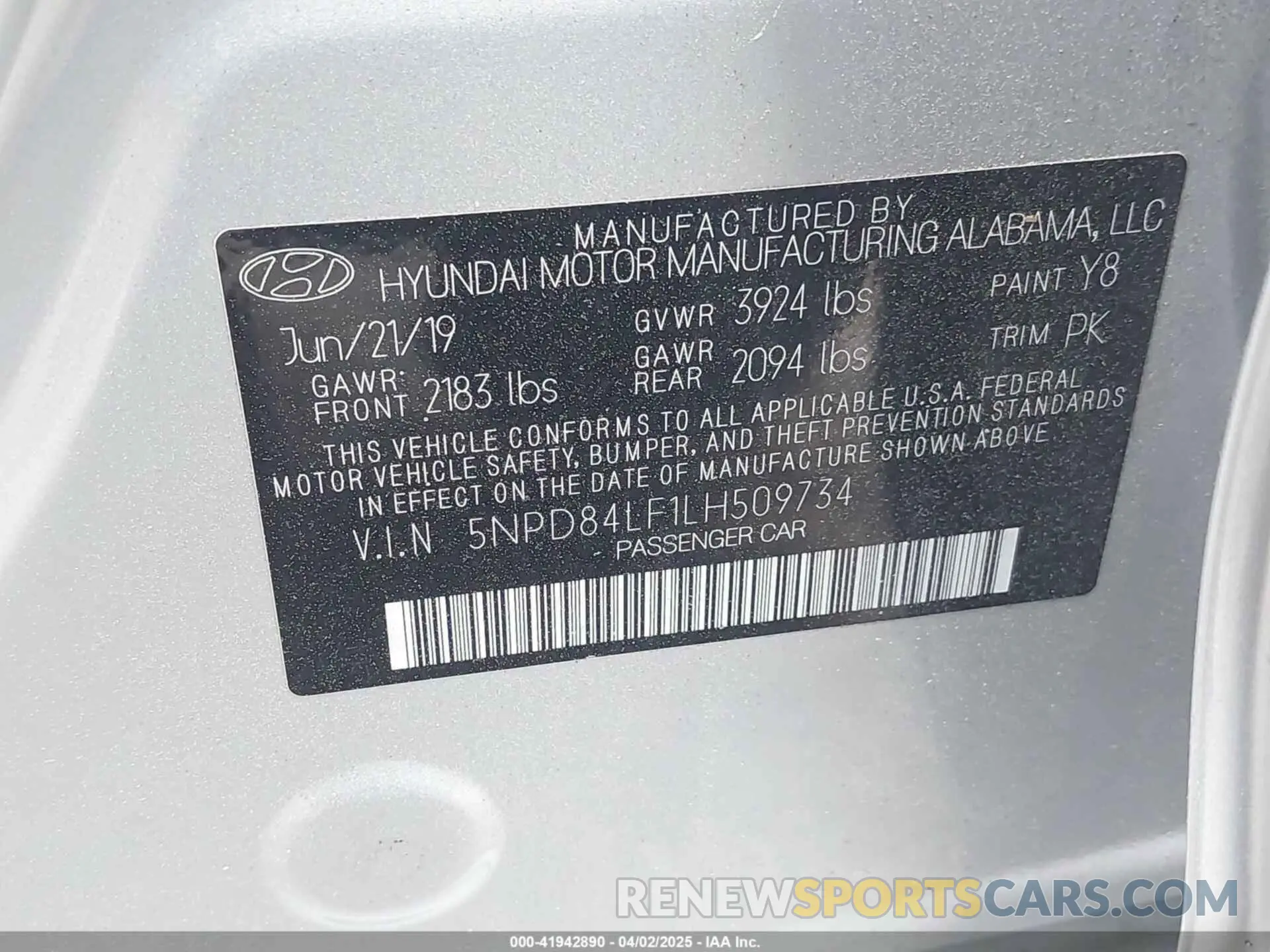 9 Photograph of a damaged car 5NPD84LF1LH509734 HYUNDAI ELANTRA 2020