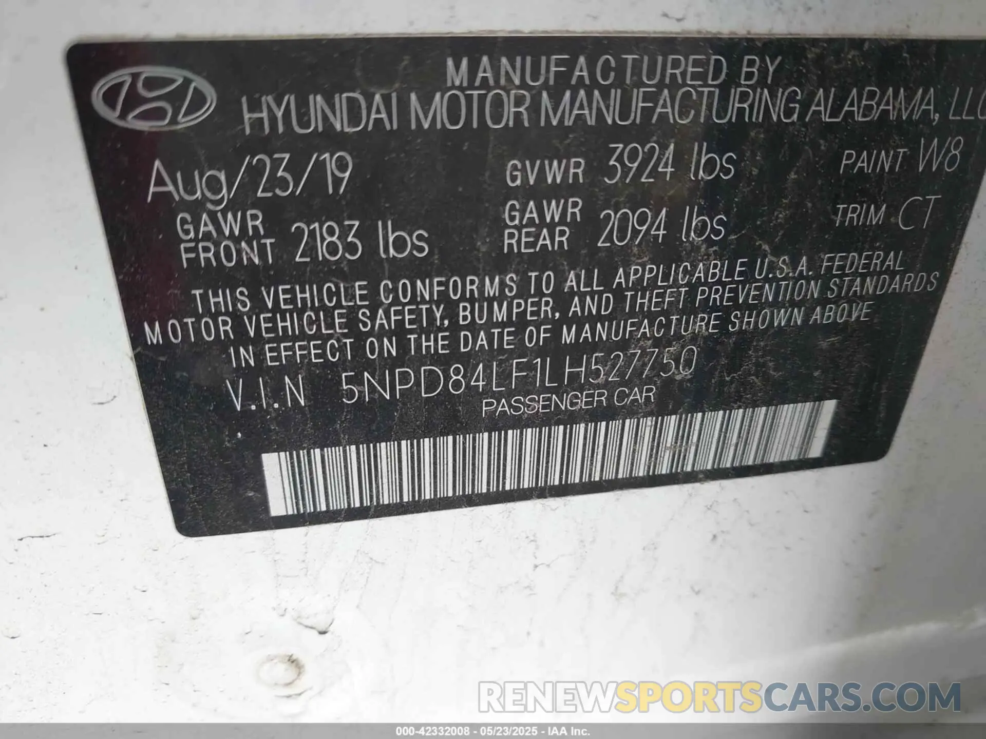9 Photograph of a damaged car 5NPD84LF1LH527750 HYUNDAI ELANTRA 2020