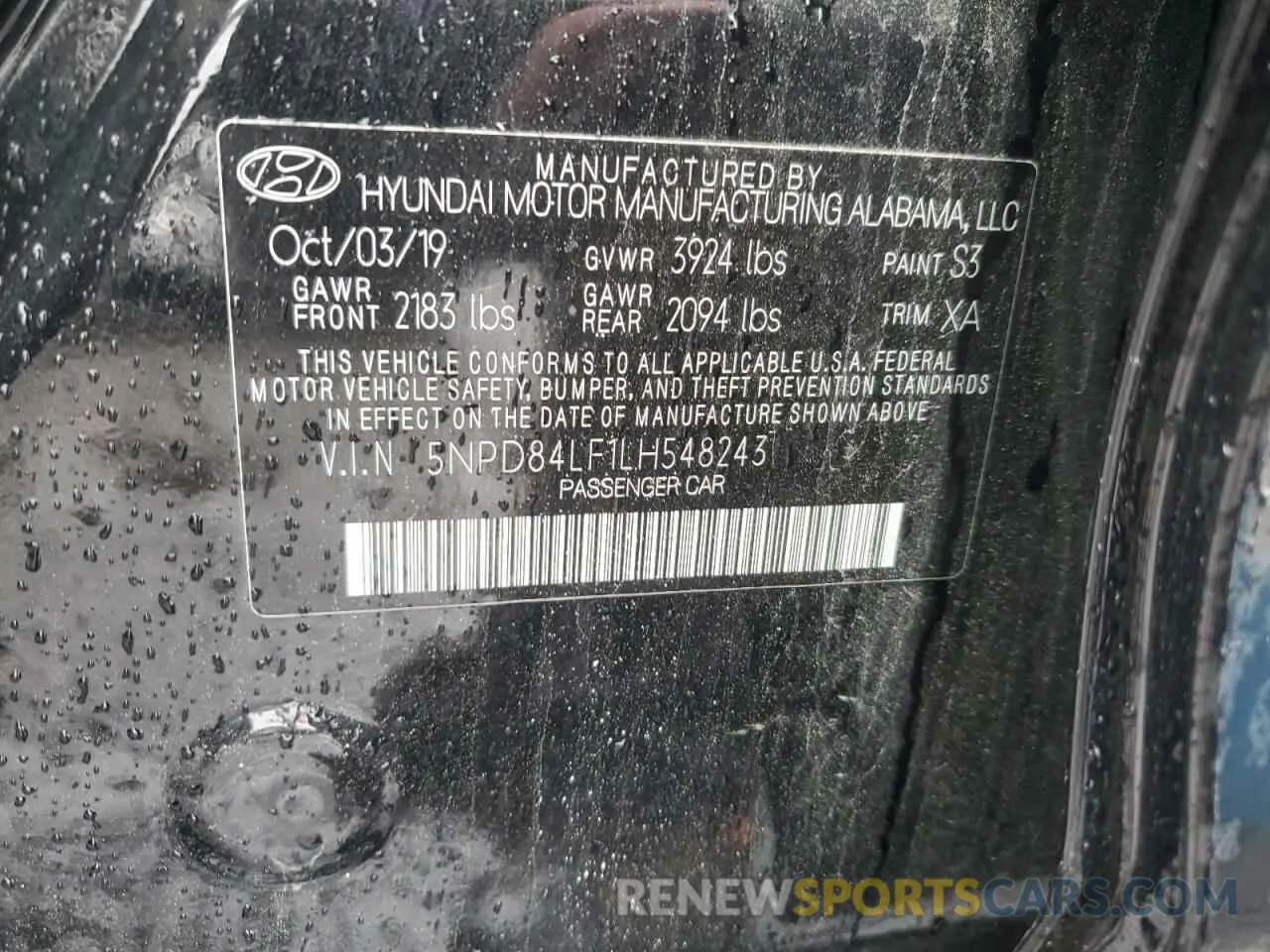 13 Photograph of a damaged car 5NPD84LF1LH548243 HYUNDAI ELANTRA 2020
