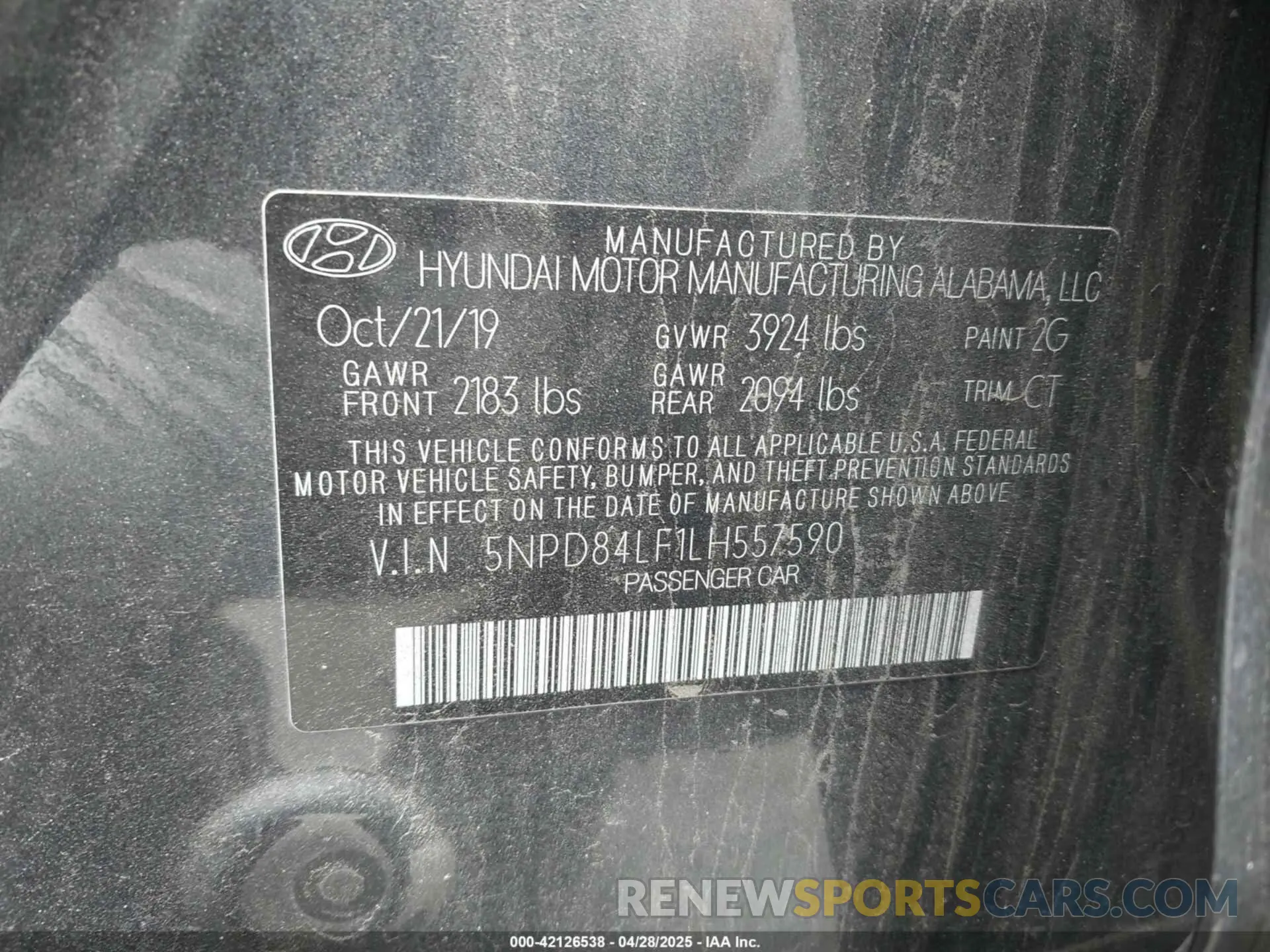 9 Photograph of a damaged car 5NPD84LF1LH557590 HYUNDAI ELANTRA 2020