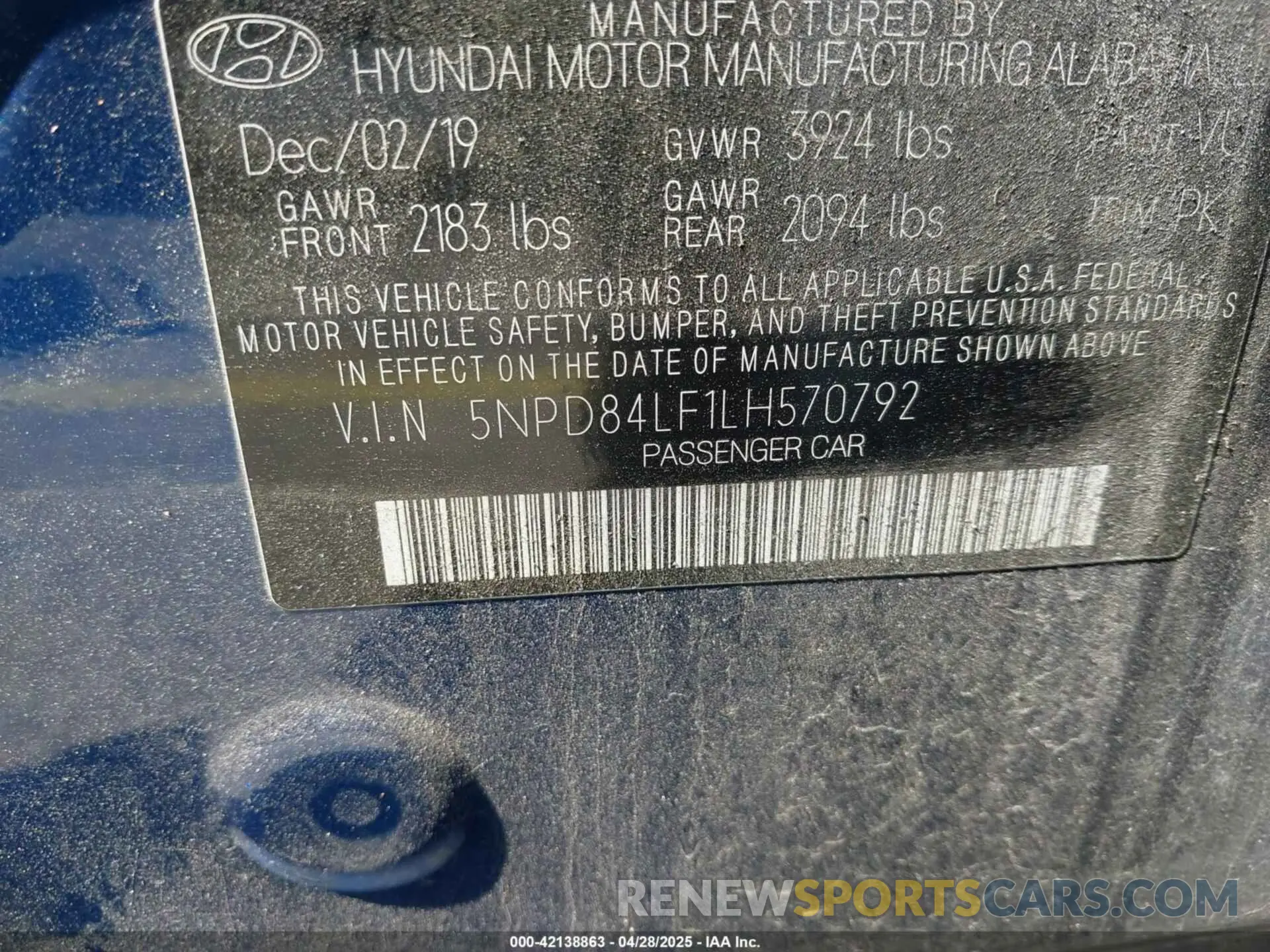 9 Photograph of a damaged car 5NPD84LF1LH570792 HYUNDAI ELANTRA 2020