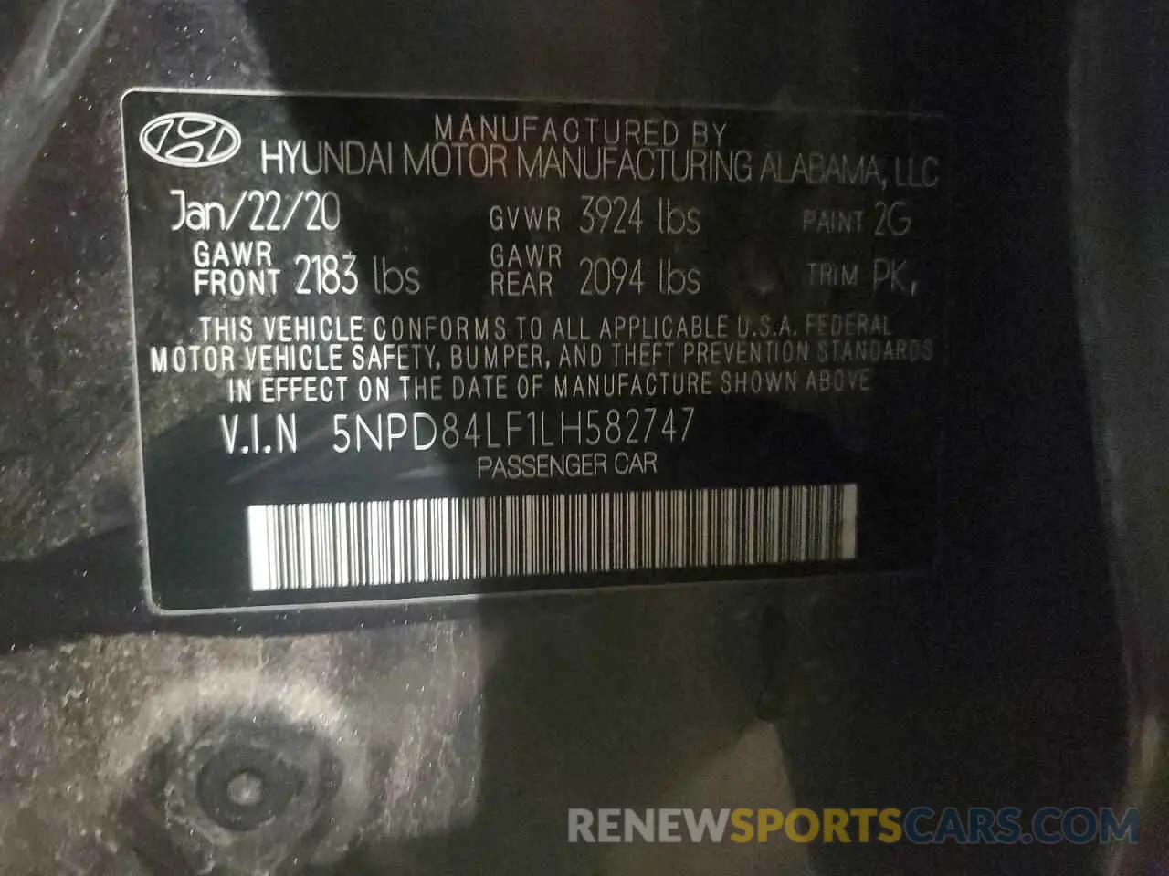 12 Photograph of a damaged car 5NPD84LF1LH582747 HYUNDAI ELANTRA 2020