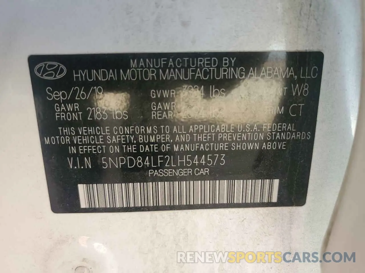 12 Photograph of a damaged car 5NPD84LF2LH544573 HYUNDAI ELANTRA 2020