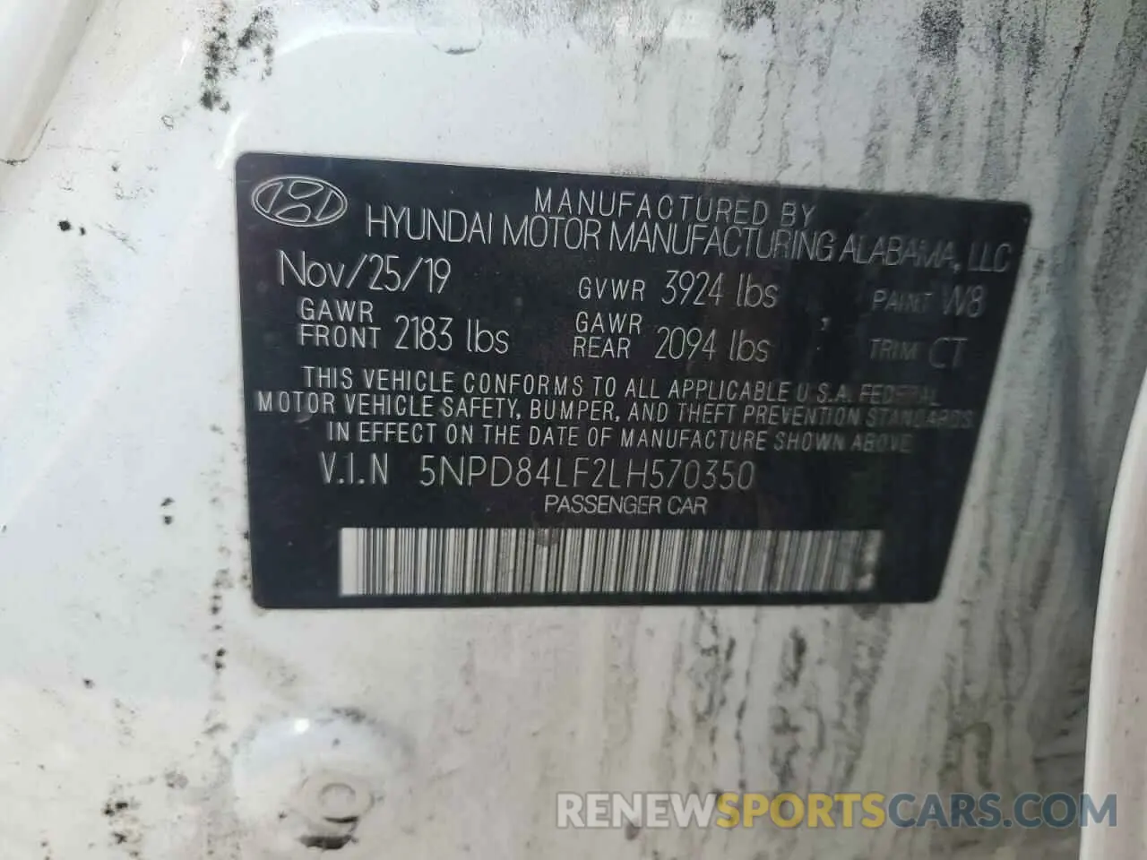14 Photograph of a damaged car 5NPD84LF2LH570350 HYUNDAI ELANTRA 2020
