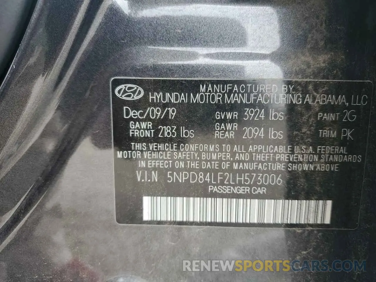 14 Photograph of a damaged car 5NPD84LF2LH573006 HYUNDAI ELANTRA 2020