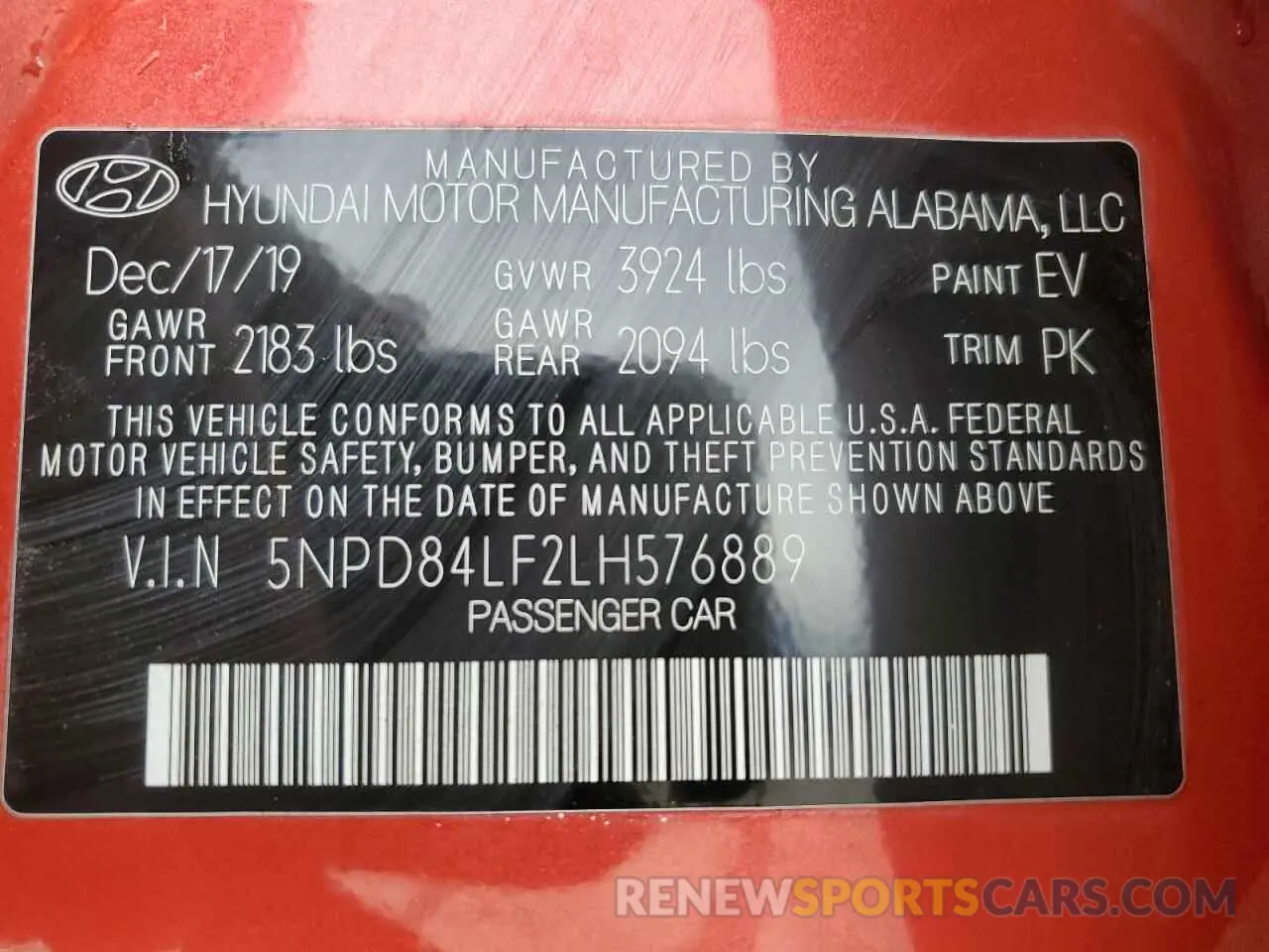12 Photograph of a damaged car 5NPD84LF2LH576889 HYUNDAI ELANTRA 2020