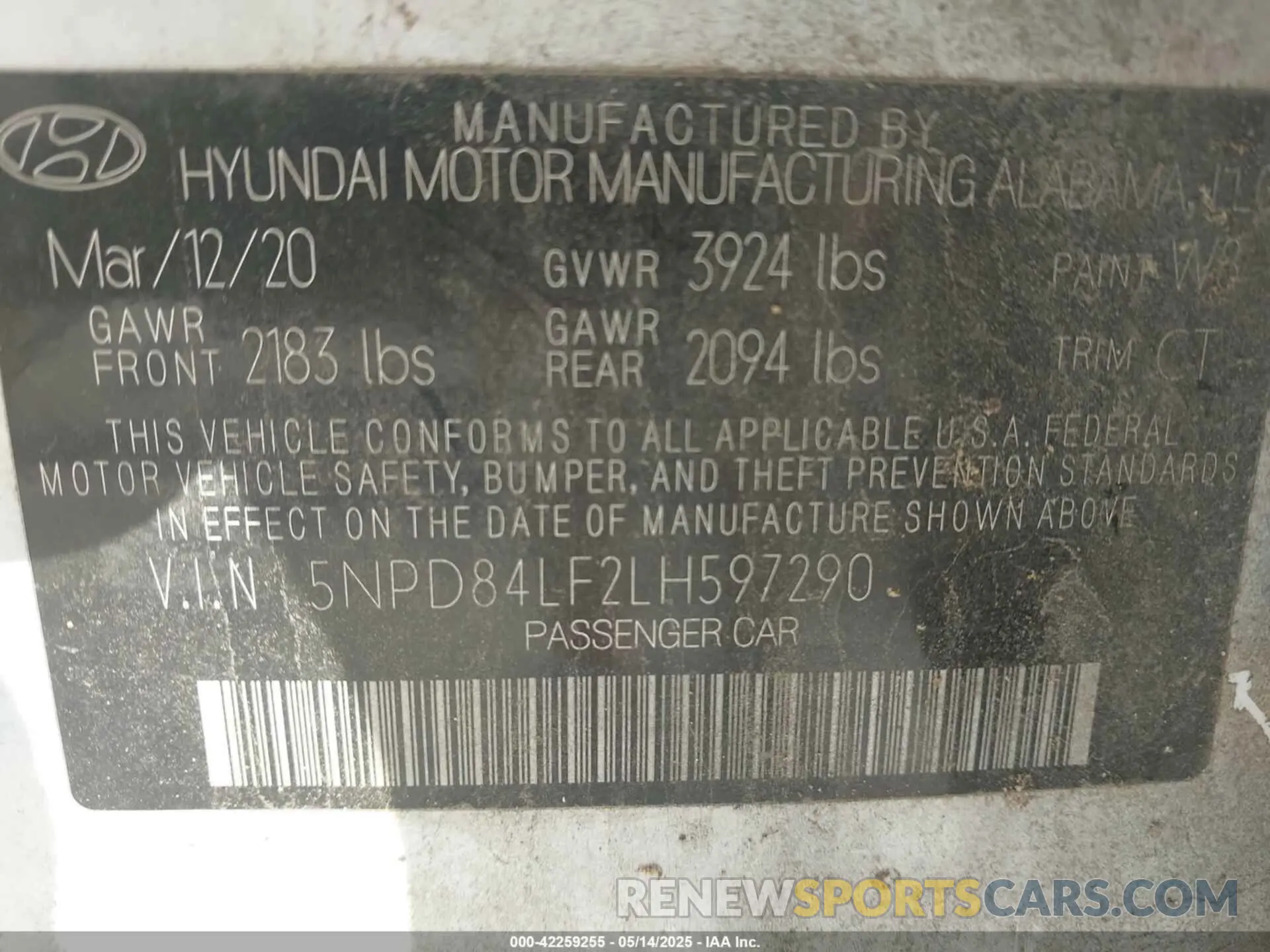 9 Photograph of a damaged car 5NPD84LF2LH597290 HYUNDAI ELANTRA 2020