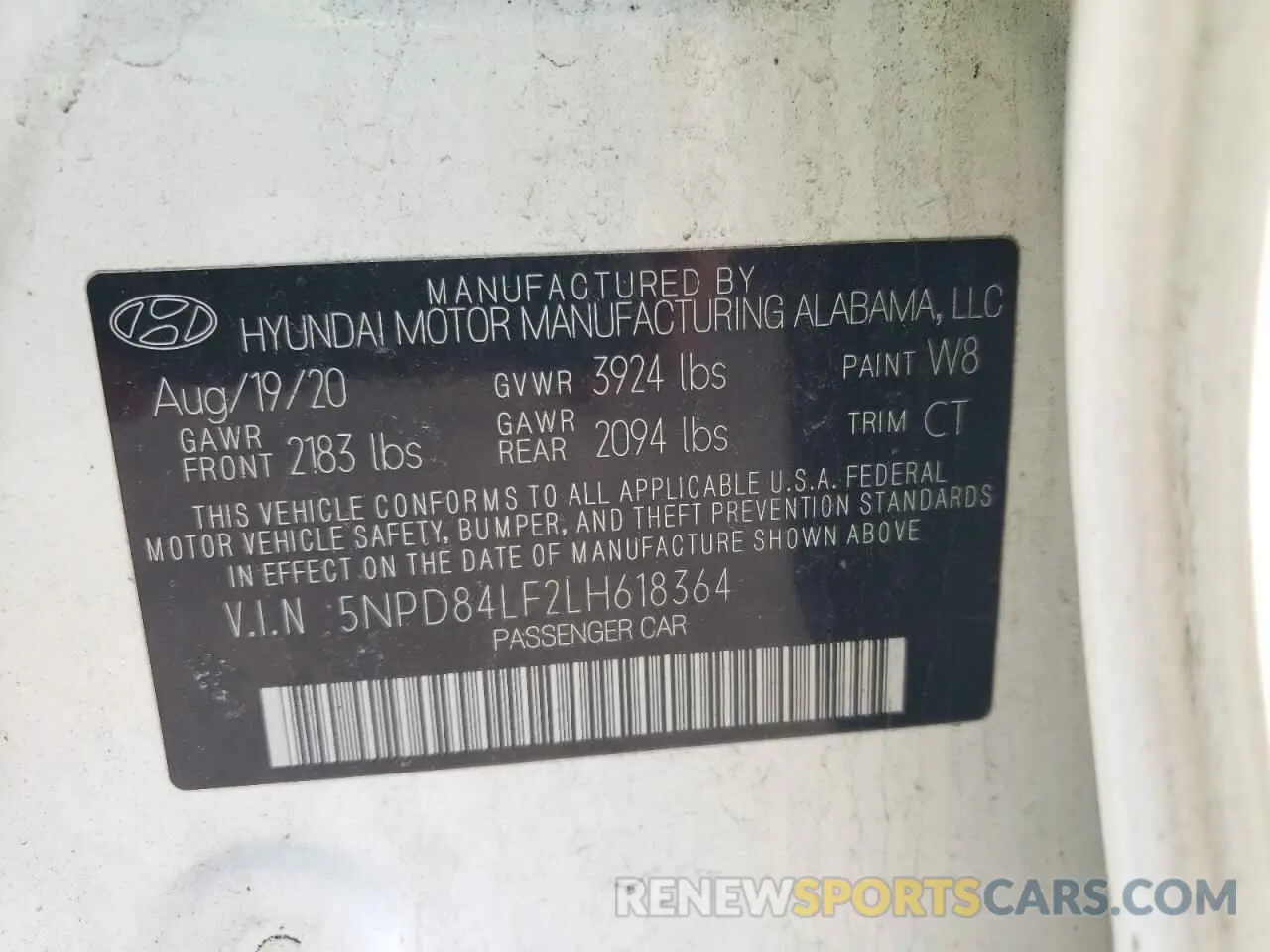 12 Photograph of a damaged car 5NPD84LF2LH618364 HYUNDAI ELANTRA 2020