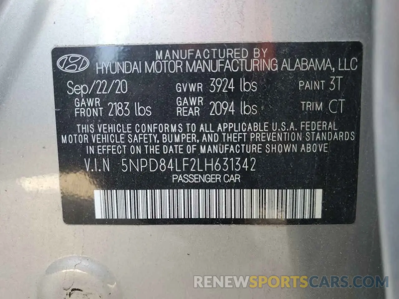 13 Photograph of a damaged car 5NPD84LF2LH631342 HYUNDAI ELANTRA 2020