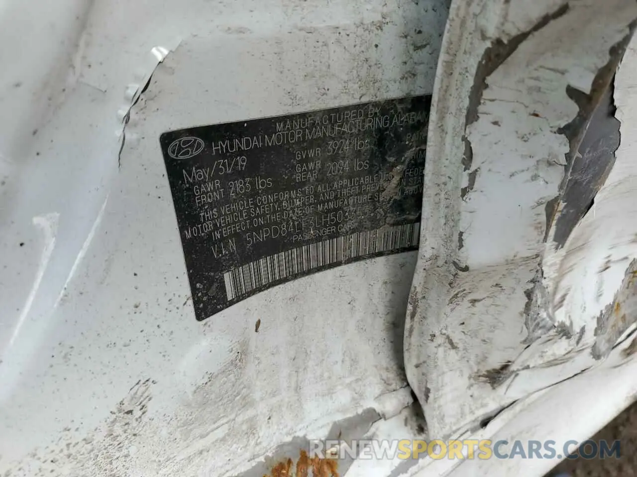 12 Photograph of a damaged car 5NPD84LF3LH503353 HYUNDAI ELANTRA 2020
