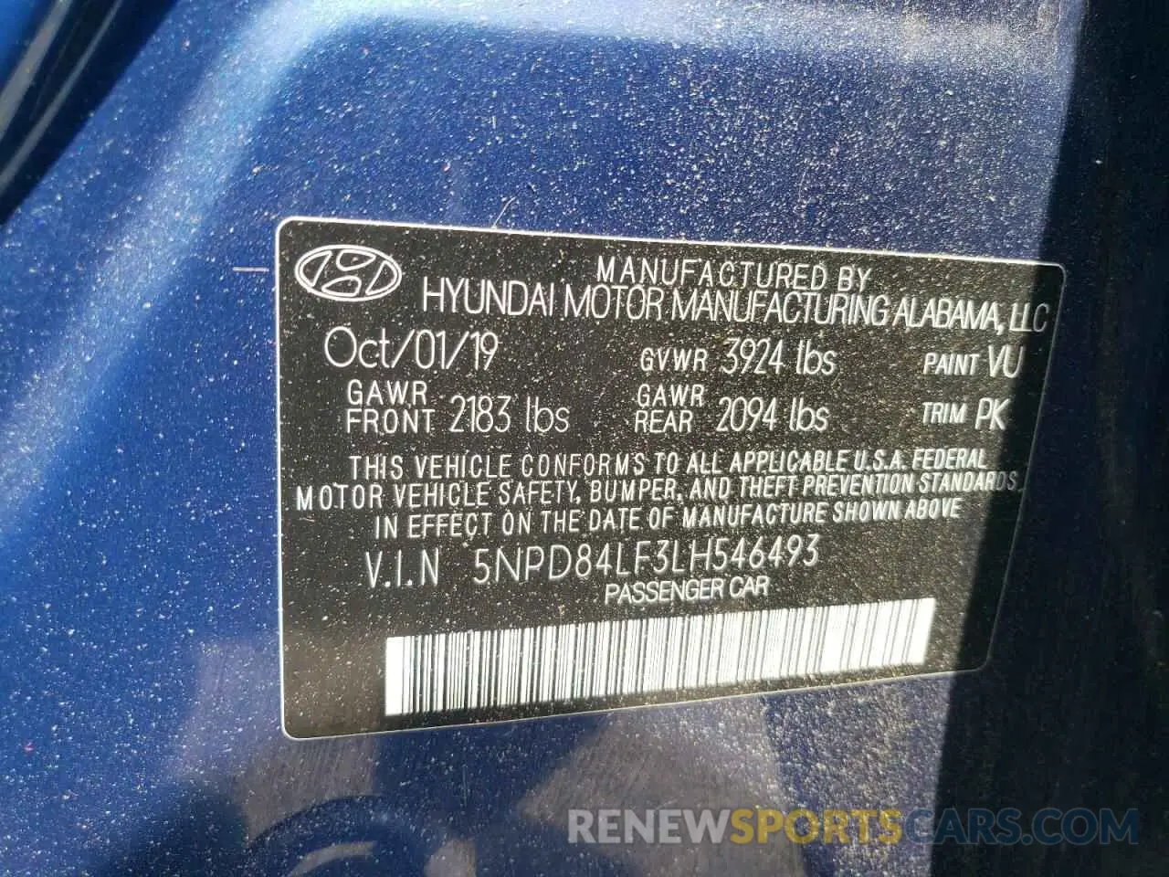 12 Photograph of a damaged car 5NPD84LF3LH546493 HYUNDAI ELANTRA 2020