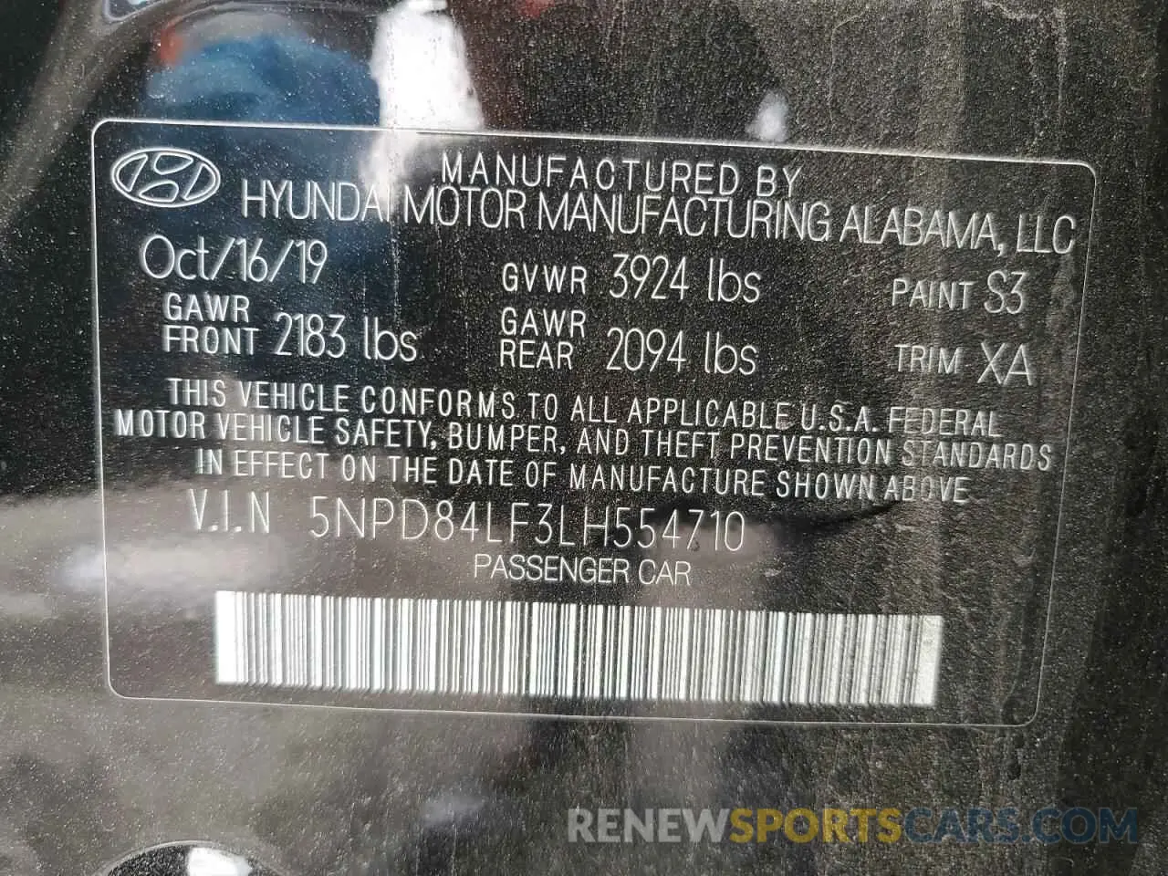 12 Photograph of a damaged car 5NPD84LF3LH554710 HYUNDAI ELANTRA 2020