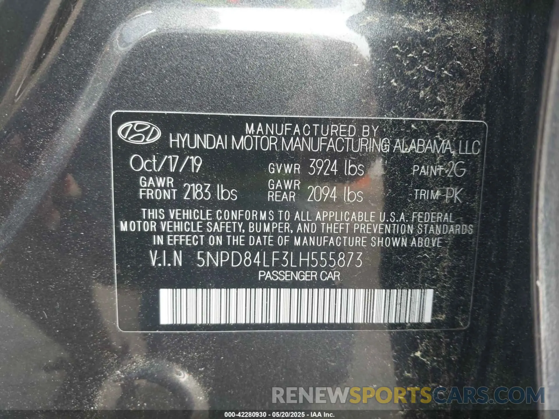9 Photograph of a damaged car 5NPD84LF3LH555873 HYUNDAI ELANTRA 2020