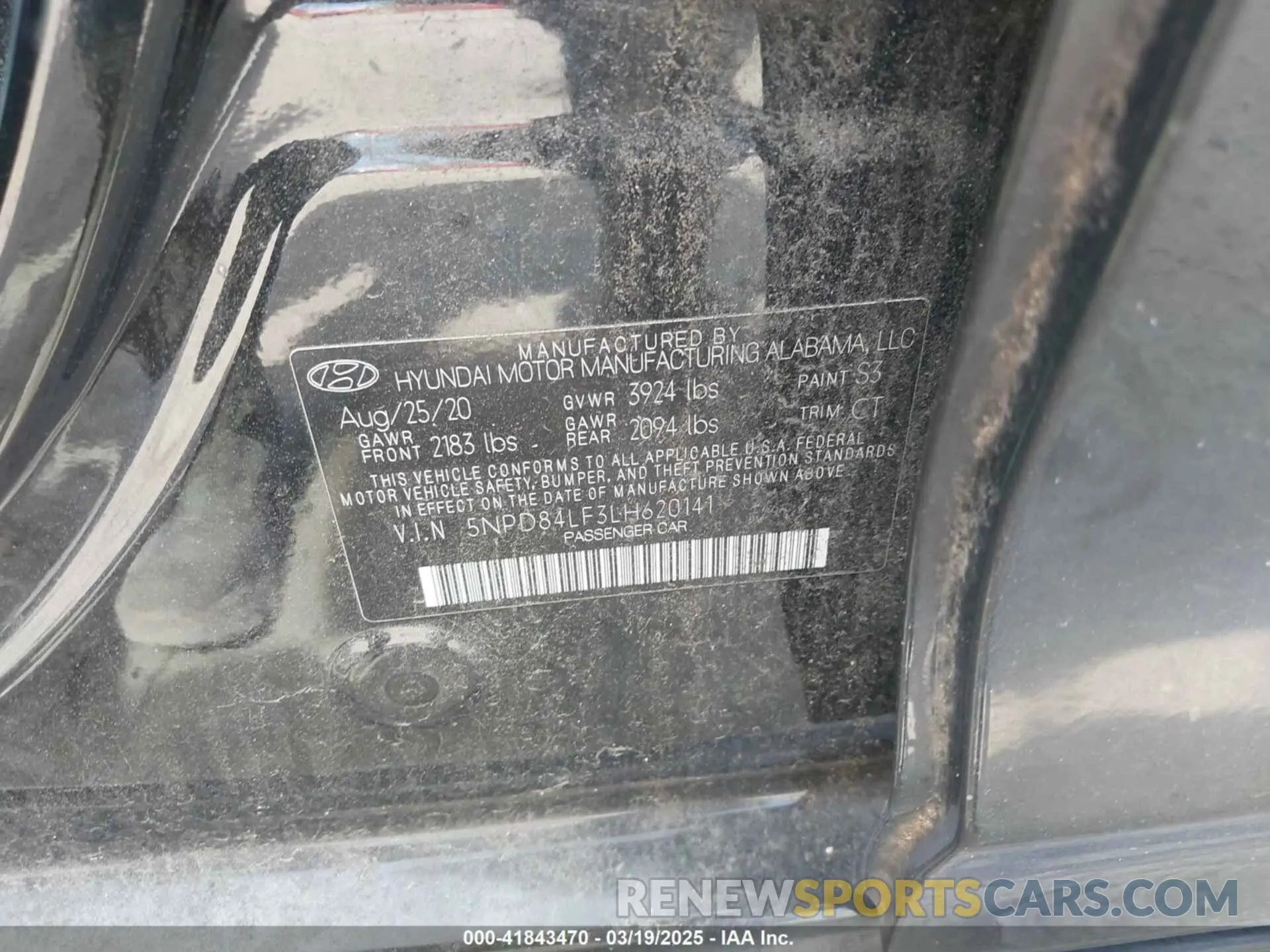9 Photograph of a damaged car 5NPD84LF3LH620141 HYUNDAI ELANTRA 2020