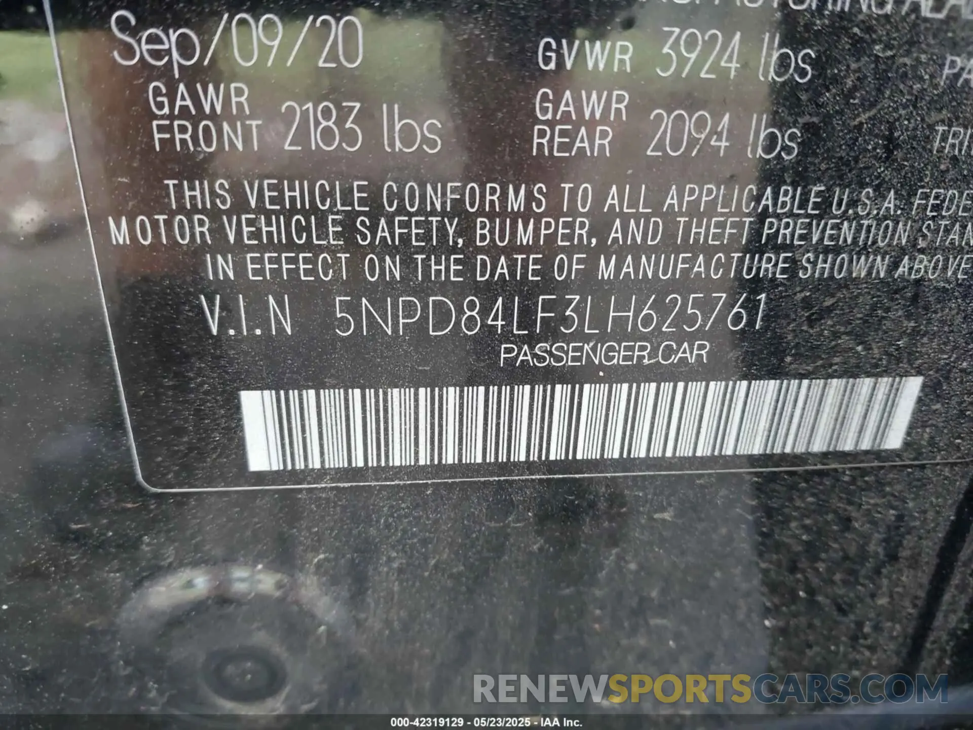 9 Photograph of a damaged car 5NPD84LF3LH625761 HYUNDAI ELANTRA 2020