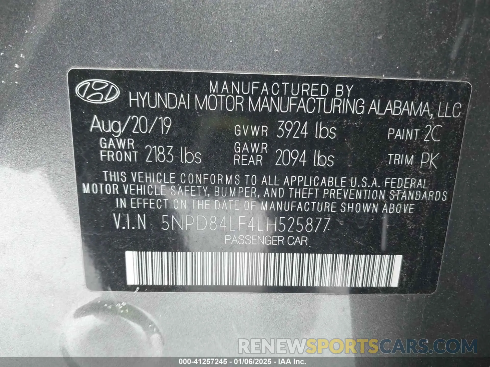 9 Photograph of a damaged car 5NPD84LF4LH525877 HYUNDAI ELANTRA 2020