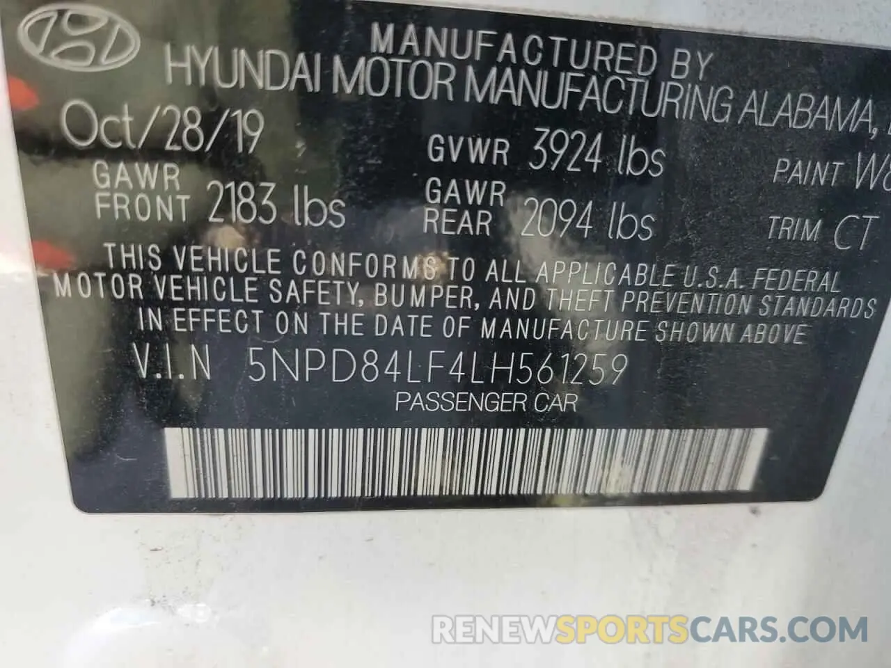 13 Photograph of a damaged car 5NPD84LF4LH561259 HYUNDAI ELANTRA 2020